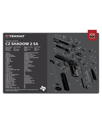 TekMat TEKR17CZSHDW2 CZ Shadow 2 SA Cleaning Mat Black/White Rubber 11"x17" CZ-75 Shadow 2 SA Diagram