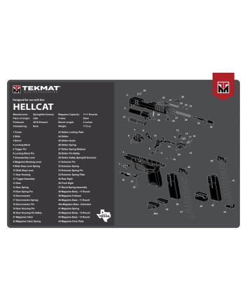 TekMat TEKR17HELLCAT Springfield Armory Hellcat Cleaning Mat Gray/White Rubber 11"x17" Springfield Hellcat Parts Diagram