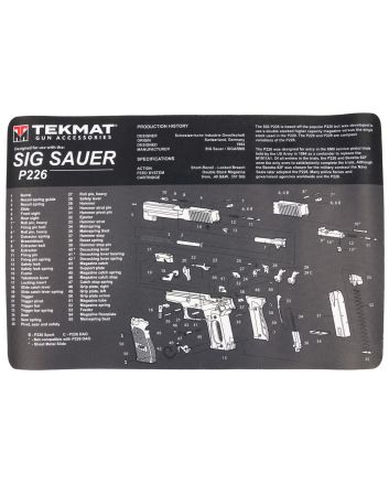 TekMat TEKR17SIGP226 Sig Sauer P226 Cleaning Mat Gray/White Rubber 11"x17" Sig P226 Parts Diagram