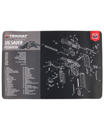 TekMat TEKR17SIGP238 Sig Sauer P238 Cleaning Mat Black/Gray Rubber 11"x17" Sig P238 Parts Diagram