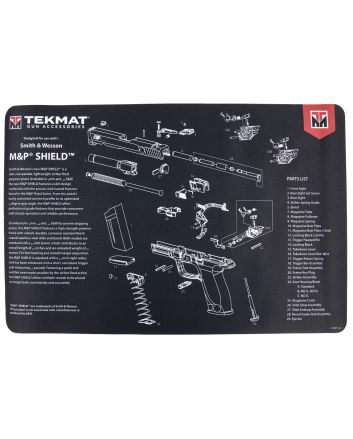 TekMat TEKR17SWMPSHIELD M&amp;P Shield Cleaning Mat Black/Gray Rubber 11"x17" S&amp;W M&amp;P Shield Parts Diagram