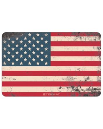 TekMat TEKR17USFLAG01 Old Glory Cleaning Mat Red/White/Blue Rubber 11"x17" American Flag