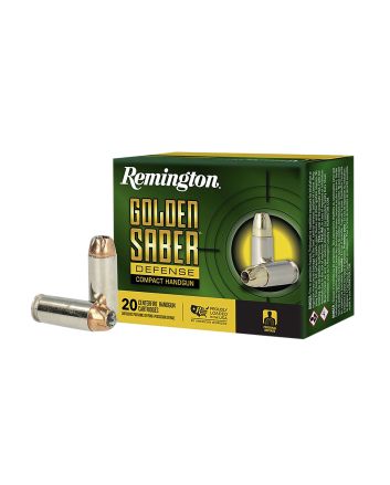Remington Ammunition R21370 Golden Saber Defense 10mmAuto 180gr Brass Jacketed Hollow Point 20 Per Box/25 Case