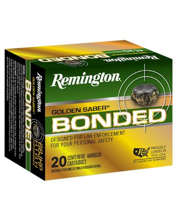 Remington Ammunition R21368 Golden Saber Bonded10mmAuto 180gr Bonded Brass Jacketed Hollow Point 20 Per Box/25 Case