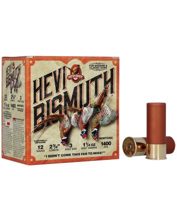 HEVI-Shot HS14713 HEVI-Bismuth Upland 12Gauge 2.75" 1 1/4oz Bismuth 3Shot 25 Per Box/10 Case