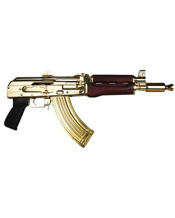 Zastava Arms Usa ZP92762SRGL ZPAP927.62x39mm 30+1 10" 24K Gold Plated/ Cold HammerForged/ Chrome Lined Barrel, Steel 24K Gold Plated Receiver, Serbian Red Wood Grips
