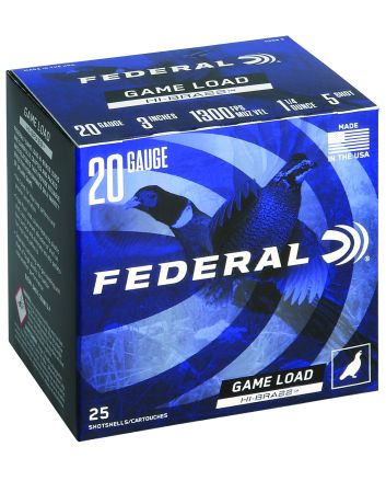 Federal H2585 Game-Shok High Brass 20Gauge 3" 1 1/4oz 5Shot 25 Per Box/10 Case