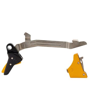 Timney Triggers ALPHAGLOCK34GOLD Alpha Competition 9mm Luger/40 S&amp;W Gold Straight Trigger Compatible w/Most Glock Gen3-4
