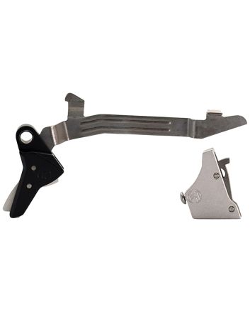 Timney Triggers ALPHAGLOCK34SILVR Alpha Competition 9mm Luger/40 S&amp;W, Silver Straight Trigger, Compatible w/Glock Gen3-4