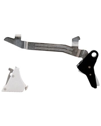 Timney Triggers ALPHAGLOCK5 Alpha Competition 9mm Luger/40 S&amp;W/22 LR, Silver Straight Trigger, Compatible w/Glock Gen5 &amp; Glock 44