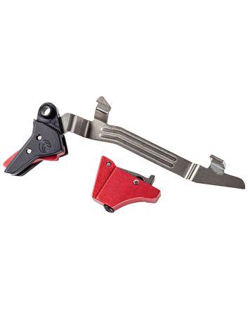 Timney Triggers ALPHAGLOCK34LRGRED Alpha Competition 45 ACP/10mm Auto, Red Straight Trigger, Compatible w/Glock Gen3-4
