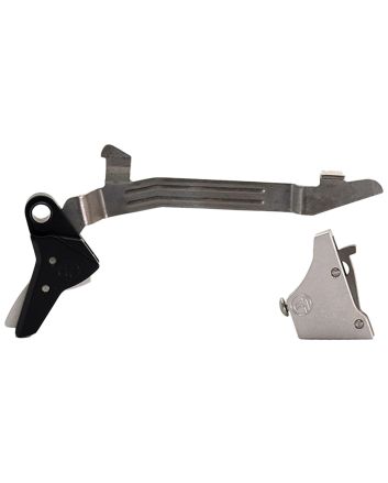 Timney Triggers ALPHAGLOCK34LRGSILVR Alpha Competition 45 ACP/10mm Auto, Silver Straight Trigger, Compatible w/Glock Gen3-4