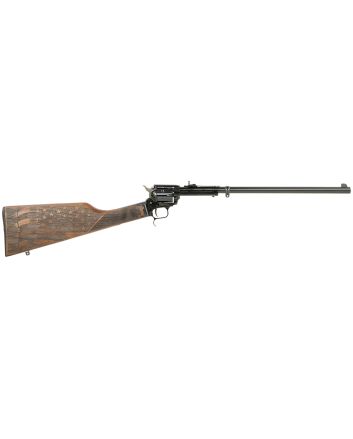 Heritage Mfg BR226B16HSWB06 Rough Rider Rancher 22 LR 6rd 16", Blued Barrel/Rec, US Flag Engraved Walnut Stock, Leather Sling Included
