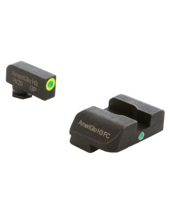AmeriGlo GL301 i-Dot SightSet for GlockGreen Tritium LumiGreen Outline Front Sight-Green Tritium Rear Sight