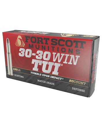 Fort Scott Munitions 3030130SCV Tumble Upon Impact (TUI) Rifle 30-30Win 130gr Solid Copper Spun 20 Per Box/10 Case