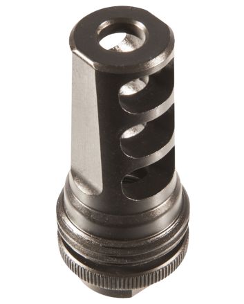 SilencerCo AC858 ASR Muzzle Brake Black Steel with 3/4"-24 tpi Threads for 338 Cal