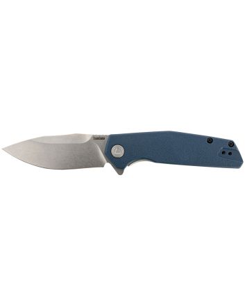 Kershaw 2036 Lucid3.20" Folding Clip Point Plain Stonewashed 8Cr13MoV SS Blade/Blue/Stonewashed Glass Filled Nylon/SS Handle Includes Pocket Clip