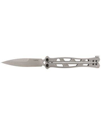 Kershaw 5050 Moonsault4.60" Butterfly Spear Point Plain 14C28N Steel Blade, Stainless Steel Handle