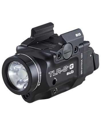 Streamlight 69437 TLR-8 w/Laser Black Anodized, Green Laser 5.0 mW/500 Lumens Output 510-530nm Wavelength, Fits Sig Sauer P365/P365XL
