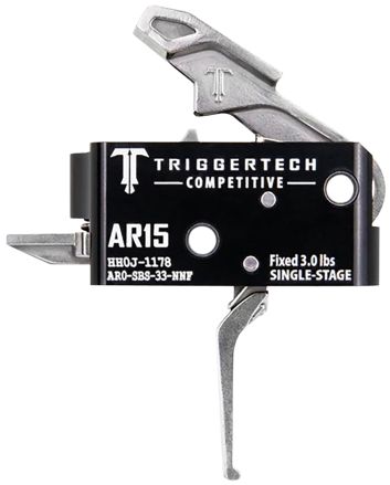 TriggerTech AR0SBS33NNF CompetitiveStainless Flat Single-Stage 3 lbs Fixed for AR-15