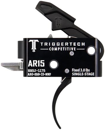 TriggerTech AR0SBB33NNP CompetitivePro Curved Single-Stage 3 lbs Fixed for AR-15