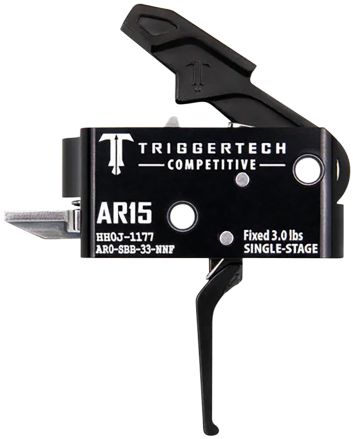 TriggerTech AR0SBB33NNF CompetitiveFlat Single-Stage 3 lbs Fixed for AR-15