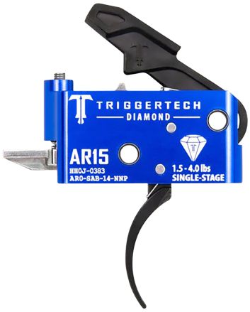 TriggerTech AR0SAB14NNP DiamondPro Curved Single-Stage 1.5-4.0 lbs Adjustable for AR-15
