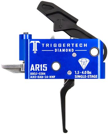 TriggerTech AR0SAB14NNF DiamondFlat Single-Stage 1.5-4.0 lbs Adjustable for AR-15