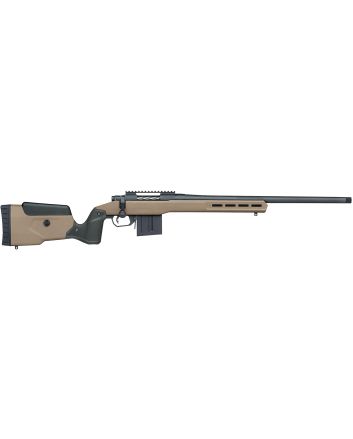 Mossberg 28149 Patriot LR Tactical 308 Win 7+1 24" Matte Blued Threaded Bull Barrel, Matte Blued Picatinny Rail MDT Oryx Tactical M-LOK Flat Dark Earth Synthetic Stock, Right Hand