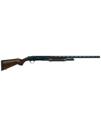 Mossberg 50430 500 Retrograde Full Size 12 Gauge Pump 3" 5+1 28" Matte Blued Vent Rib Barrel, Matte Blued Drilled &amp; Tapped Receiver, Fixed Walnut Stock, Right Hand