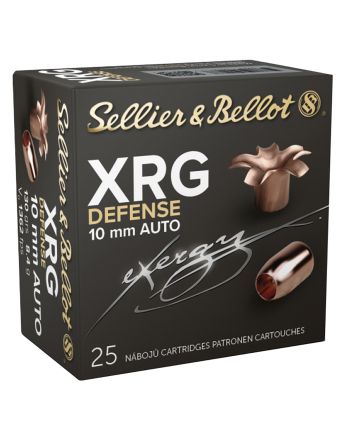 Sellier &amp; Bellot SB10XA XRG Defense 10mmAuto 130gr Solid Copper Hollow Point 25 Per Box/40 Case