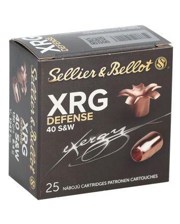 Sellier &amp; Bellot SB40XA XRG Defense 40S&amp;W 130gr Solid Copper Hollow Point 25 Per Box/40 Case