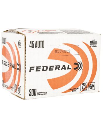 Federal C45230A300 Champion Training 45ACP 230gr Full Metal Jacket 300 Per Box/1 Case *Loose