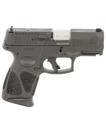 Taurus 1G3CP9312X12 G3C9mm Luger 12+1 3.26" Matte Stainless Steel Barrel, Matte Black Tenifer Optic Cut/Serrated Slide, Black Polymer Frame w/Picatinny Rail, Black Polymer Grips