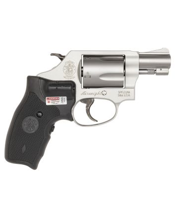 Smith &amp; Wesson 163052 Model 637 w/Laser J-Frame 38 Special +P 5 Shot 1.88" Stainless Steel Barrel, Stainless Cylinder, Matte Silver Aluminum Frame, Black Crimson Trace Lasergrip