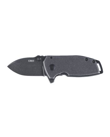 CRKT 2485K SQUID #405 Compact Folding Plain Stonewashed 8Cr13MoV SS Blade, Stainless Steel Handle, Includes Pocket Clip