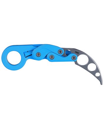 CRKT 4041T Provoke Trainer 2.48" Folding Karambit Plain Stonewashed 420J2 SS Blade/ Blue Polypropylene Handle Includes Pocket Clip