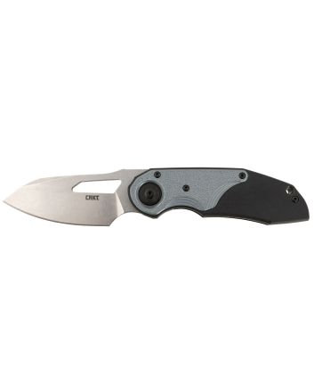 CRKT 5410 Attaboy2.73" Folding Drop Point Plain Stonewashed D2 Steel Blade/Black/Silver GRN Handle Includes Pocket Clip
