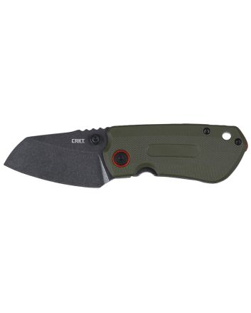 CRKT 6277 OverlandCompact 2.24" Folding Plain Stonewashed D2 Steel Blade, Green w/Orange Accents G10/SS Handle, Includes Pocket Clip