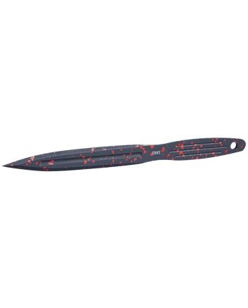 CRKT K930RKP Onion Throwing Knives 6.25" Fixed Spear Point Plain Non-Sharp Black/Red Spatter 1050 High CarbonIncludes Sheath 3 Blades