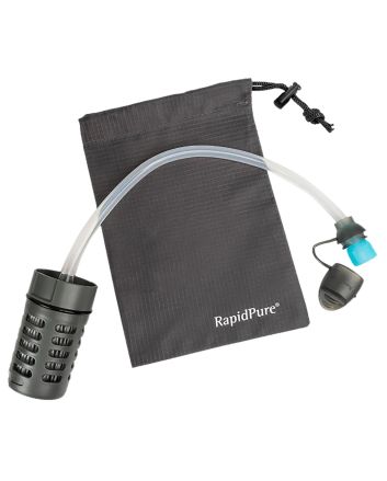 RapidPure 01600105 Purifier + UltraLight Straw Black/Clear, 16" x 24" x 2.4", Includes Travel Pouch