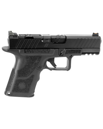 ZEV OZ9CDUTYSS OZ9 Duty Compact 9mm Luger 15+1 4", Black, Serrated Stainless Steel Slide with Optic Cut, Polymer Frame with Picatinny Rail, Fiber Optic Combat Sights