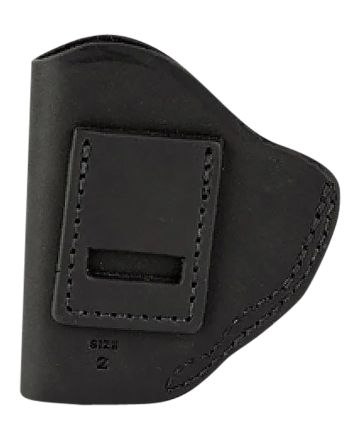 Uncle Mikes-leather(1791) UMIWB2MBLA Inside the WaistbandIWB Size 02 Matte Black Leather Belt Clip Fits Small Frame Revolver Right Hand