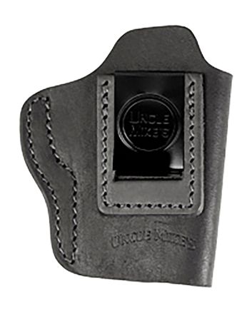 Uncle Mikes-leather(1791) UMIWB3MBLA Inside the Waistband IWB Size 03, Matte Black Leather, Compatible w/Taurus GX4, Glock 42/43, Belt Clip Mount Right Hand