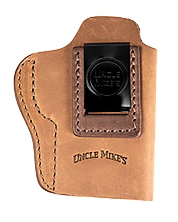 Uncle Mikes-leather(1791) UMIWB4BRWA Inside the WaistbandIWB, Size 04, Brown Leather, Compatible w/Glock 17/19, Belt Clip Mount, Right Hand