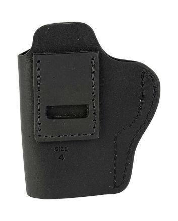 Uncle Mikes-leather(1791) UMIWB4MBLA Inside the WaistbandIWB Size 04 Matte Black Leather Belt Clip Fits Glock 17/19, Right Hand