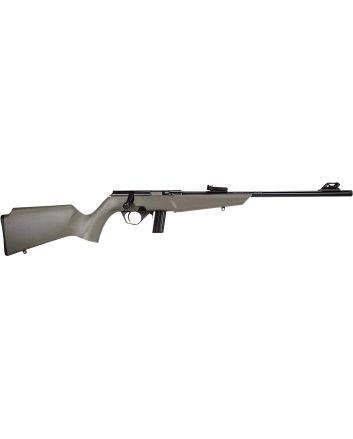 RossiRB22Compact 22 LR 10+1, 16" Matte Black Button Rifled Free Floating Steel Barrel, Matte Black Stainless Steel Receiver, OD Green Monte Carlo Stock, Right Hand
