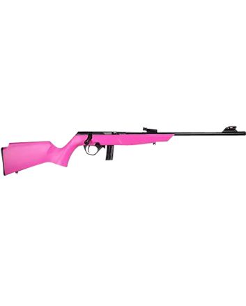 RossiRB22Compact 22 LR 10+1, 16" Matte Black Button Rifled Free Floating Steel Barrel, Matte Black Stainless Steel Receiver, Pink Monte Carlo Stock, Right Hand