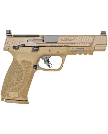 Smith &amp; Wesson 13569 M&amp;P M2.0Full Size 9mm Luger 17+1, 5" Black Armornite Steel Barrel, Flat Dark Earth Armornite Optic Ready/Serrated Stainless Steel Slide &amp; Polymer Frame w/Picatinny Rail