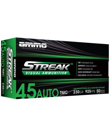 Ammo Inc 45230TMCSTRKGRN50 Streak Visual (GREEN)45ACP 230gr Total Metal Case 50 Per Box/20 Case